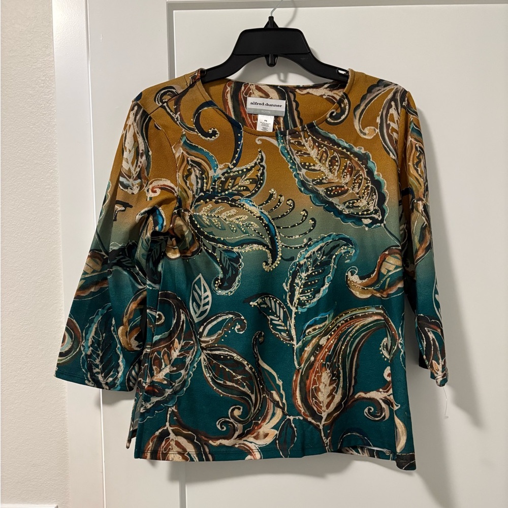 NWT Alfred Dunner Multicolor Paisley Women's Top